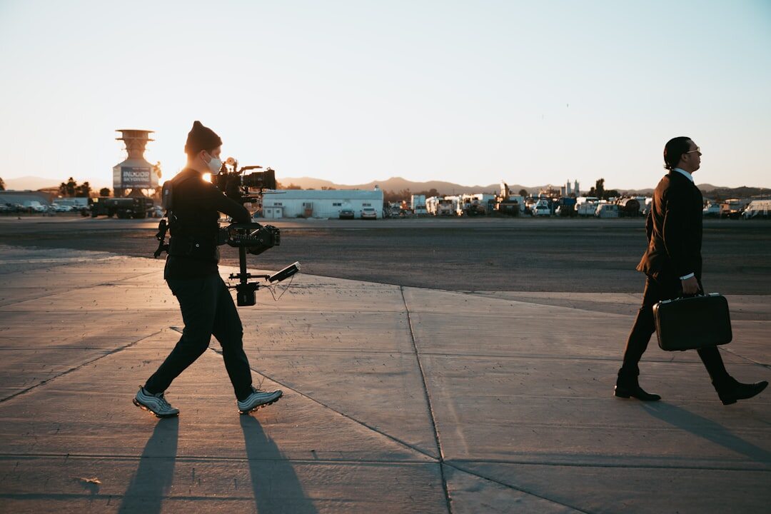 celebrity couple on movie set