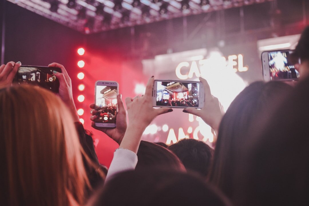 Live concert crowd with stage lights in Buenos Aires