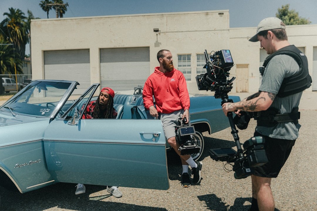 celebrity couple on movie set